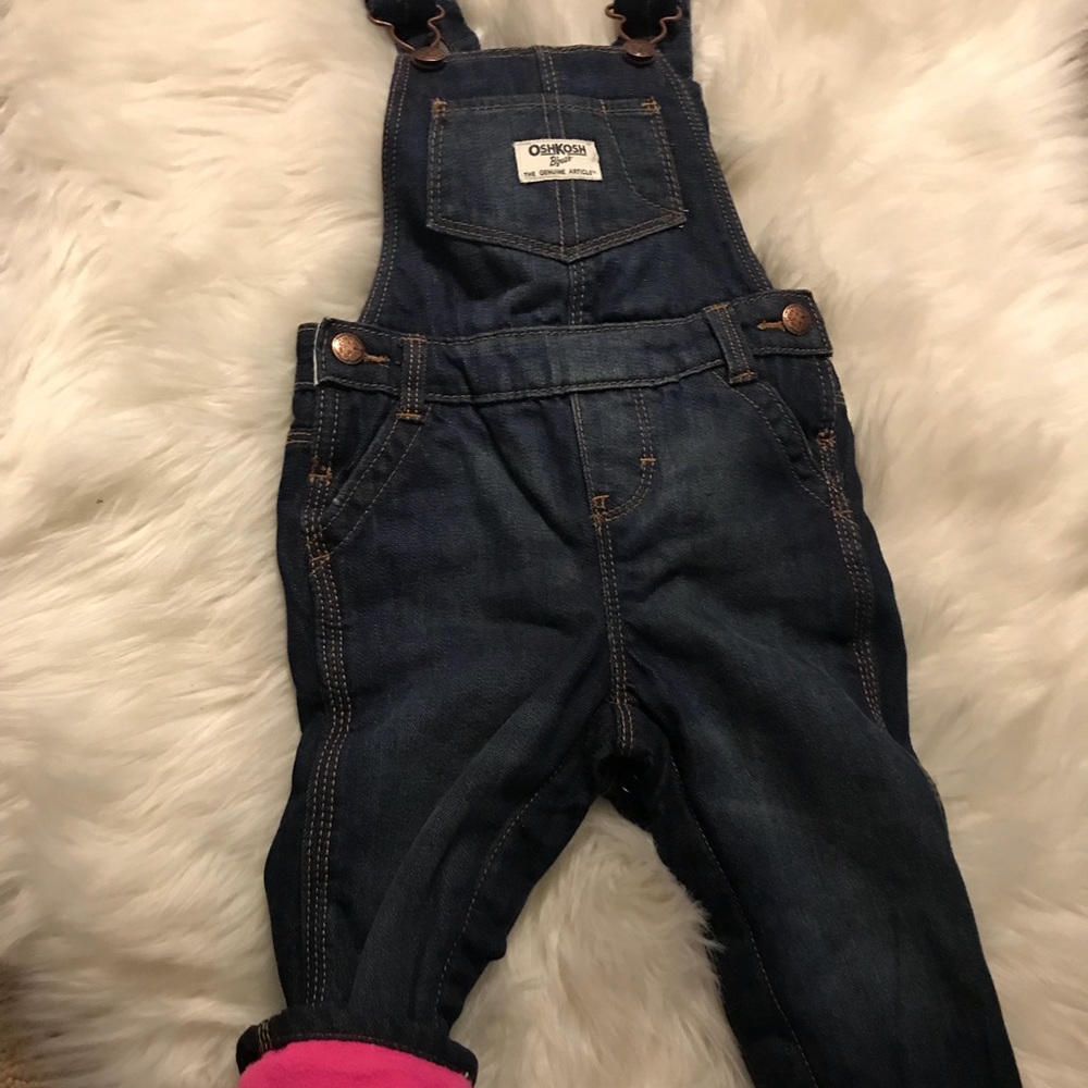 Lined fleece jean overalls